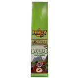front view of the Juicy Jays lychee incense sticks, made with genuine Thai techniques and with generous stick count.