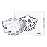 front view of the K. Haring Crystal glass catchall ashtray. A elevated and stylish ashtray made with premium materials.