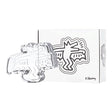 front view of the K. Haring Crystal glass catchall ashtray. A elevated and stylish ashtray made with premium materials.