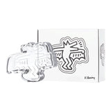 front view of the K. Haring Crystal glass catchall ashtray. A elevated and stylish ashtray made with premium materials.