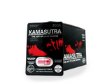 front view of the Kamasutra 500K single capsule package. A potent male supplement product for sexual enhancement.