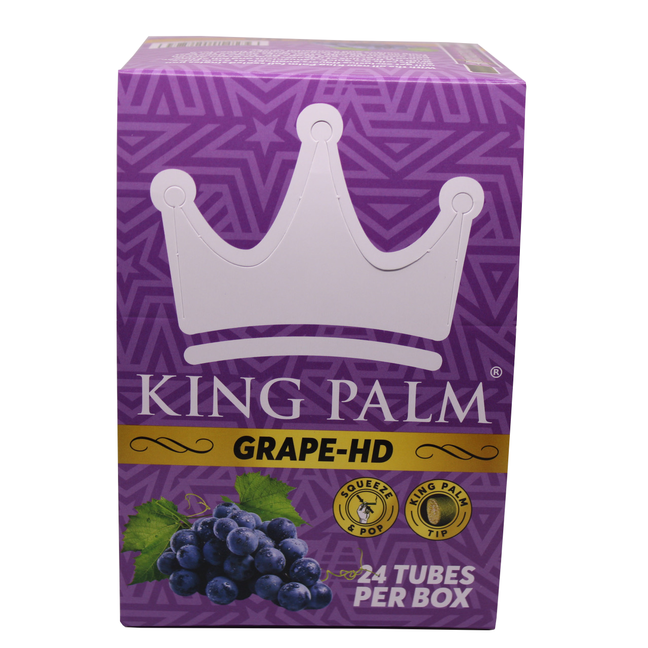 front view of the king palm grape HD made from cordia leaves it give you a slow and smooth smoke of a gram of your botanical.
