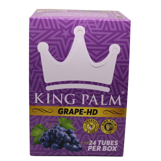 front view of the king palm grape HD made from cordia leaves it give you a slow and smooth smoke of a gram of your botanical.