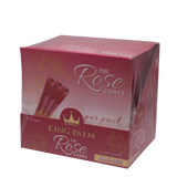 front view of the king palm rose pink cones. Using rose petals cleaned with purified water each smoke gives a sweet natural flavor.