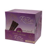 front view of the king palm rose purple cones. Using rose petals cleaned with purified water each smoke gives a sweet natural flavor.
