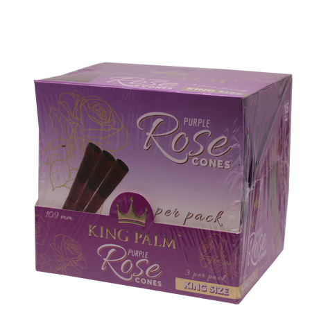 front view of the king palm rose purple cones. Using rose petals cleaned with purified water each smoke gives a sweet natural flavor.