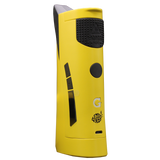 front view of the G pen roam vaporizer. Made with desktop concentrate vape performance in a portable form for ease of use and in a yellow color scheme collaboration with lemonnade.