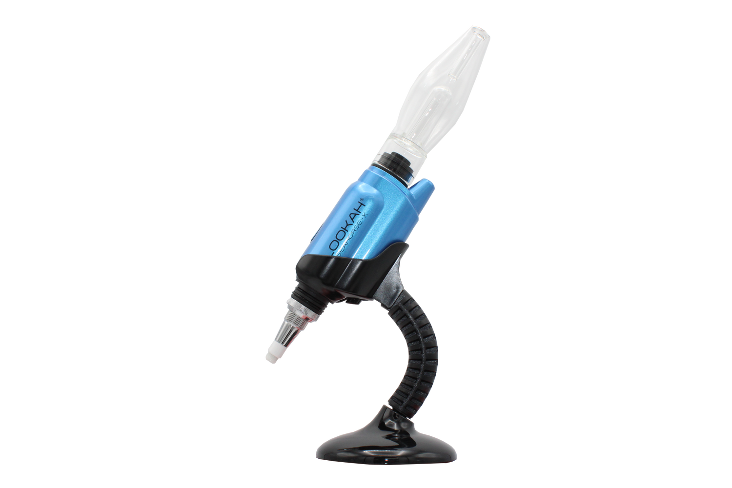 side view of the Lookah Seahorse X, a multi use vaporizer that allows use as a concentrate vaporizer, concentrate straw, oil vaporizer, and e-nail. Made with a powerful battery for long term use.