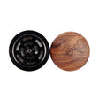 top down image of the Marley natural 4 piece grinder showcasing the 1st and 2nd piece of the product. A quality grinder made of sustainable materials and attention to detail.
