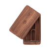 top view of the marley natural black walnut stash case. made of a dense and durable walnut wood for those wanting a more classy and organic style.