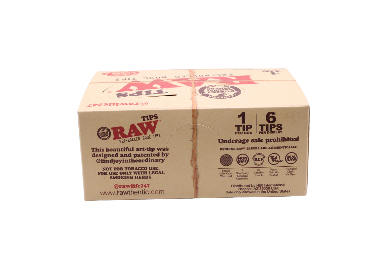 Raw-Pre Rolled Rose Tips - 6 CT