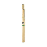 front view of the ooze slim twist pro. A sleek and travel friendly vaporizer for waxes and oils. A best selling and high performance concentrate vaporizer in a reflective gold..