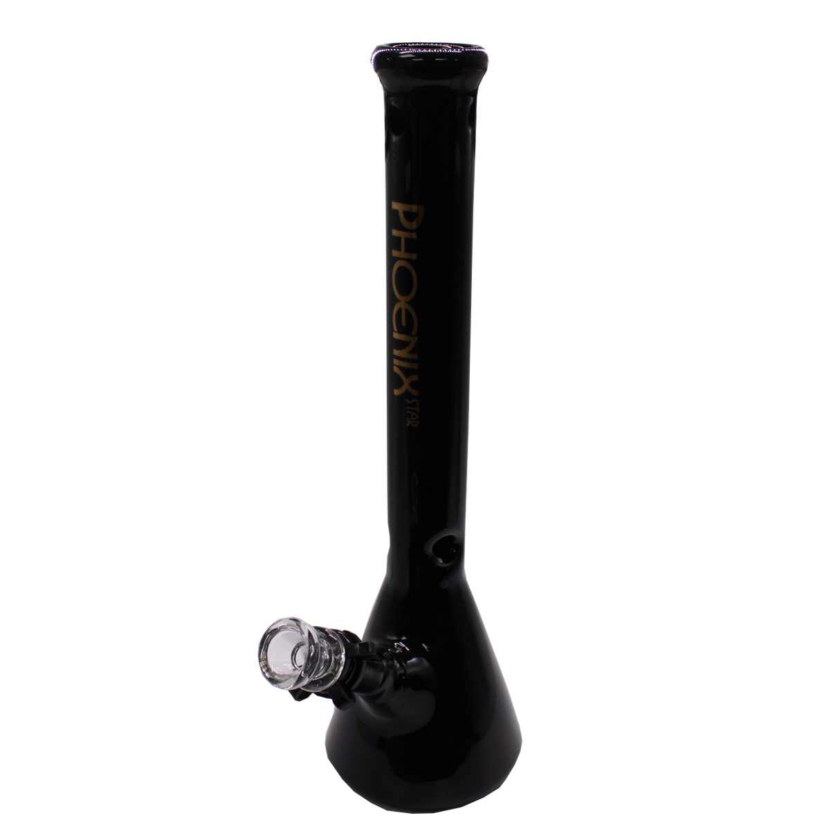 side view of the phoenix star 13.5" bong made from high quality glass. with two percolators for high filtering and vapor concentration