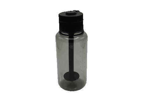 GIF of the Puffco Budsy water pipe, a hidden pipe in the shape of a water bottle giving comfort of mind with a discrete smoking session.