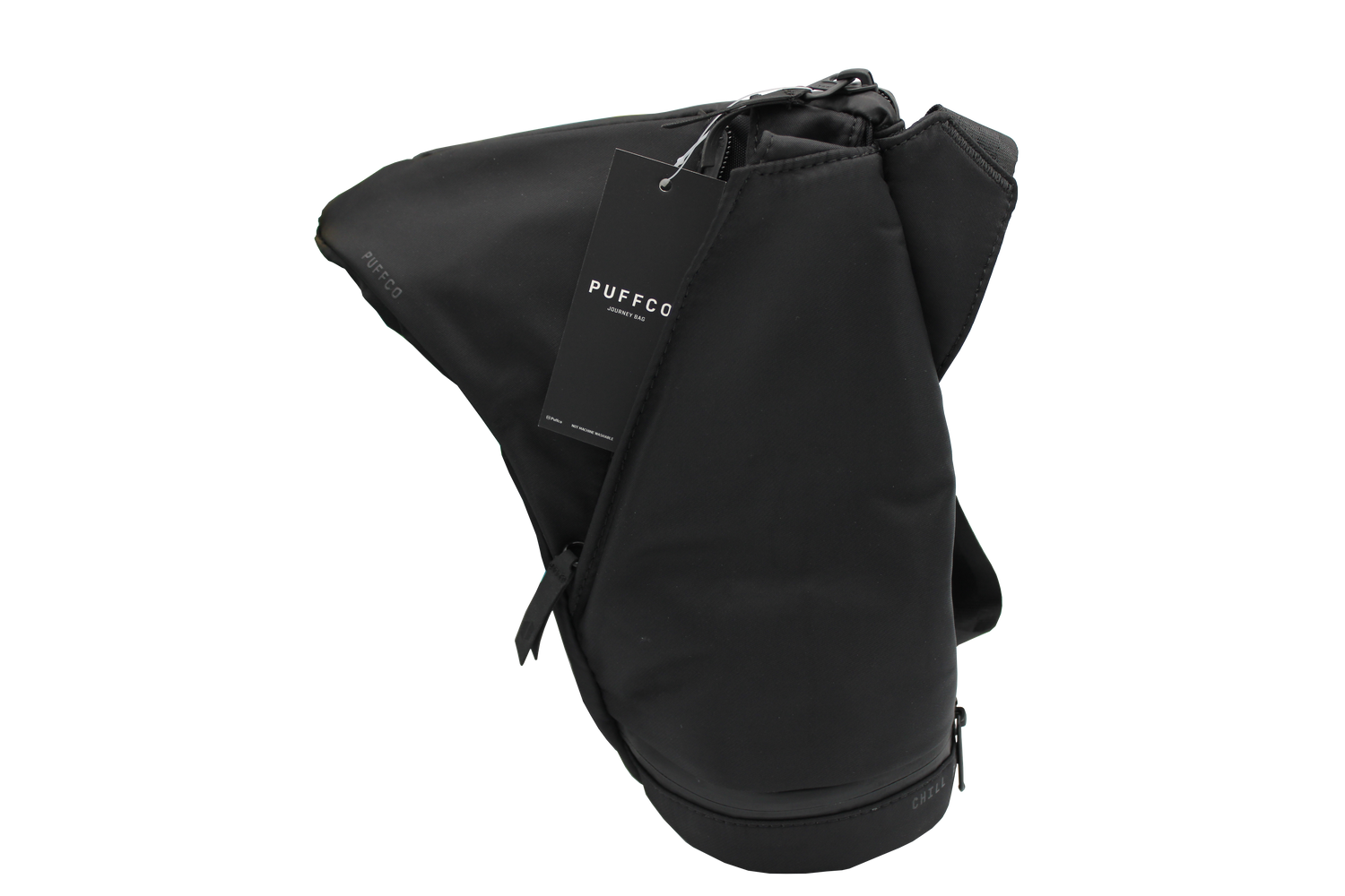 front view of the Puffco Journey Travel bag. A well made and perfect companion to carrying the Puffco peak and peak pro, shielding it from damage from drops and extra carrying pockets for other essentials.