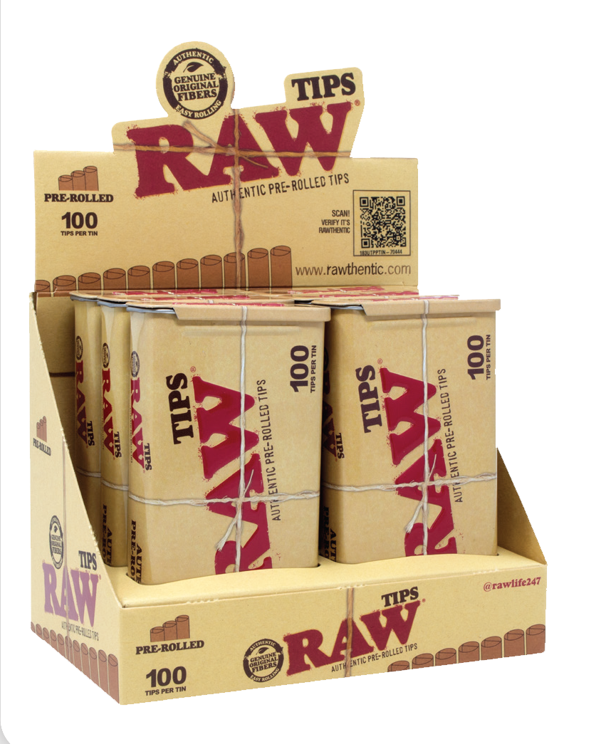 RAW-PRE ROLLED TIPS TIN 6CT