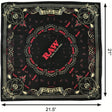 Spread of the RAW black bandana. A detailed official lifestyle accessory from RAW.