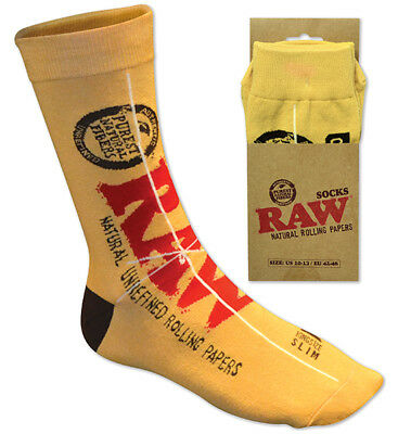 side profile and boxed view of the RAW socks. A hemp and cotton blend material sock from RAW