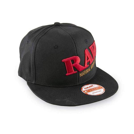 Side view of the RAW Flex fit hat with embroidered logo and made with odor resistant cotton.