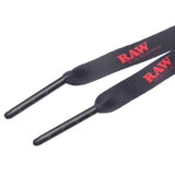 view of the metal aglets of the RAW poker shoelaces.