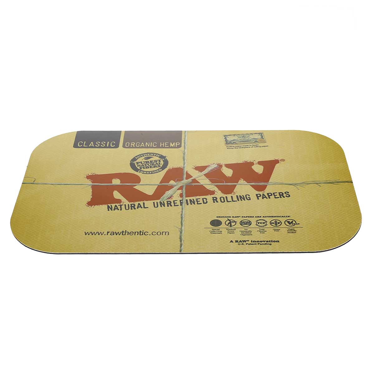angled view of the RAW small magnetic tray cover. 