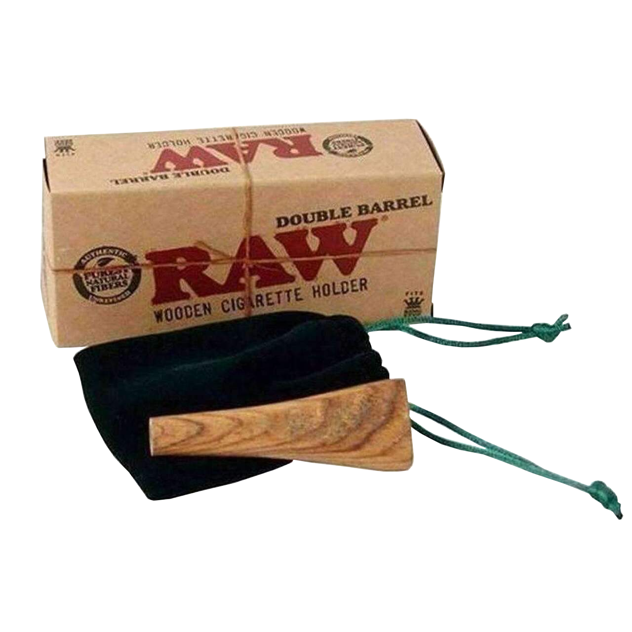 RAW Double Barrel Wooden 1 1/4 Cigarette Holder