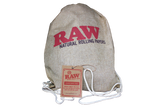 A novel apparel item with raw branding made from RAW quality materials in a natural canvas tan