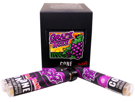 front product view of the RAW Grape infused cones. made with quality RAW materials with infused smooth grape flavor for a unique experience. 