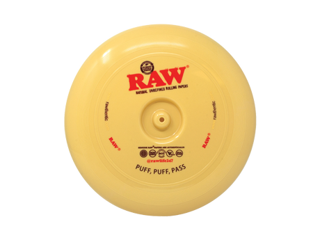 front view of the RAW cone hold flying disk, a novel gift for play and smoking after.