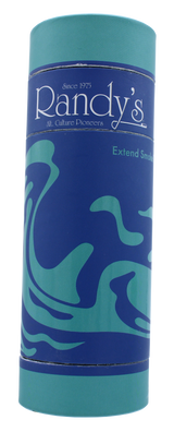 front view of the Randy's Pure Air filter and stash jar. A personal filter for discrete smoking experience that also doubles as a stash for all your smoking supplies. Covered in a blue swirl designed cover