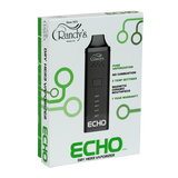 Angled view of Randy's echo dry herb vaporizer box. A high quality dry herb vaporizer from the premium brand Randy's