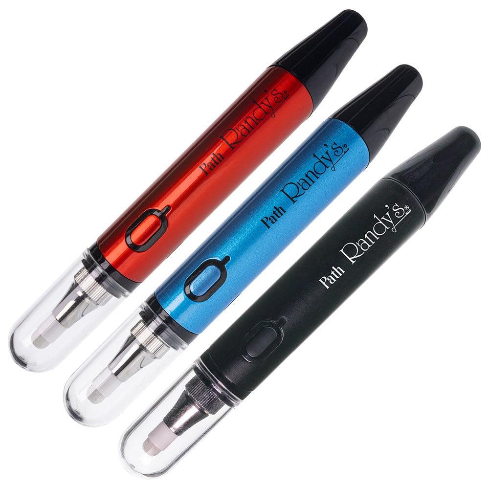 front view of the Randy's Path vaporizer a universal nectar collector and battery. A glass bubbler and quartz tip.