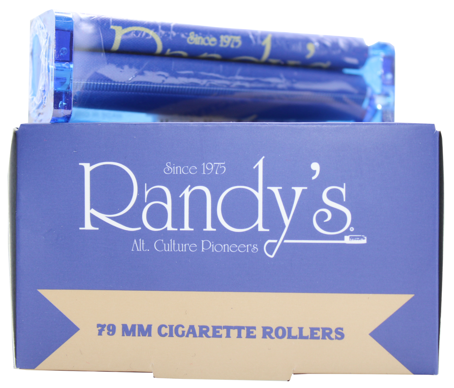 front view of the Randy's 79mm rolling machine display box. A simple but effective rolling machine providing the perfect roll consistently.