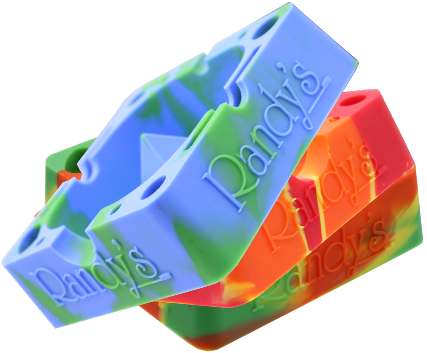 angle view of the Randy's 7" ashtray. A heat resistant and durable ash tray with storage compartments and a debowler spike in the center for ease of cleaning.