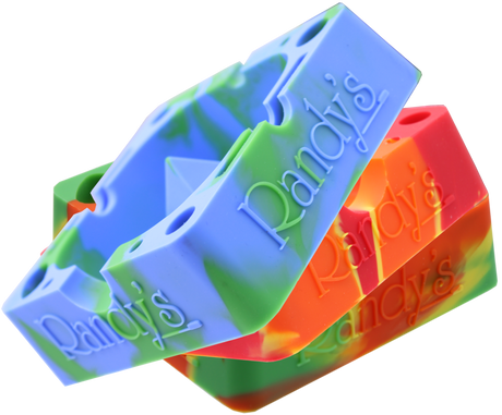 angle view of the Randy's 7" ashtray. A heat resistant and durable ash tray with storage compartments and a debowler spike in the center for ease of cleaning.