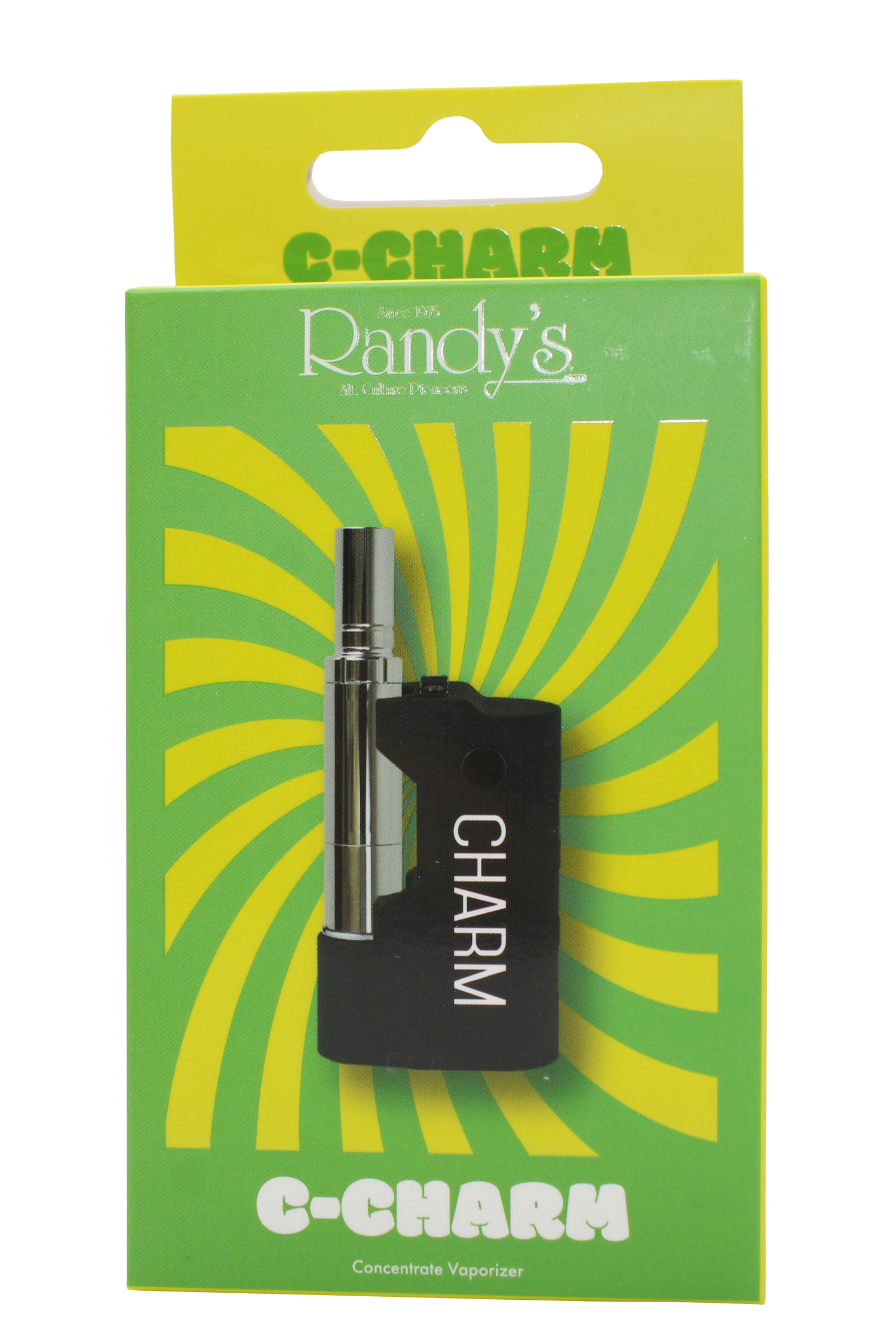 front view of the Randy's Cham vaporizer made with a durable body, tactile feel, and open panel chassis for compact and powerful smoking experience with black finish.
