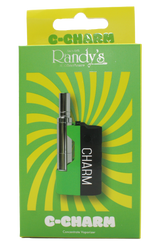 front view of the Randy's Cham vaporizer made with a durable body, tactile feel, and open panel chassis for compact and powerful smoking experience with green and black finish.