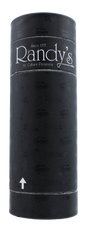 front view of the Randy's Pure Air filter and stash jar. A personal filter for discrete smoking experience that also doubles as a stash for all your smoking supplies. Covered in a Randy's decorated cover