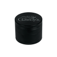 side view of the Randy's Revolution 4 piece grinder in black. a aluminum premium grinder with sharp teeth that will shred and fluff your herb consistently.