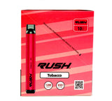 front view of the Rush tobacco free nicotine tobacco disposable vaporizers. Ergonomic disposable vaporizers that are long lasting.