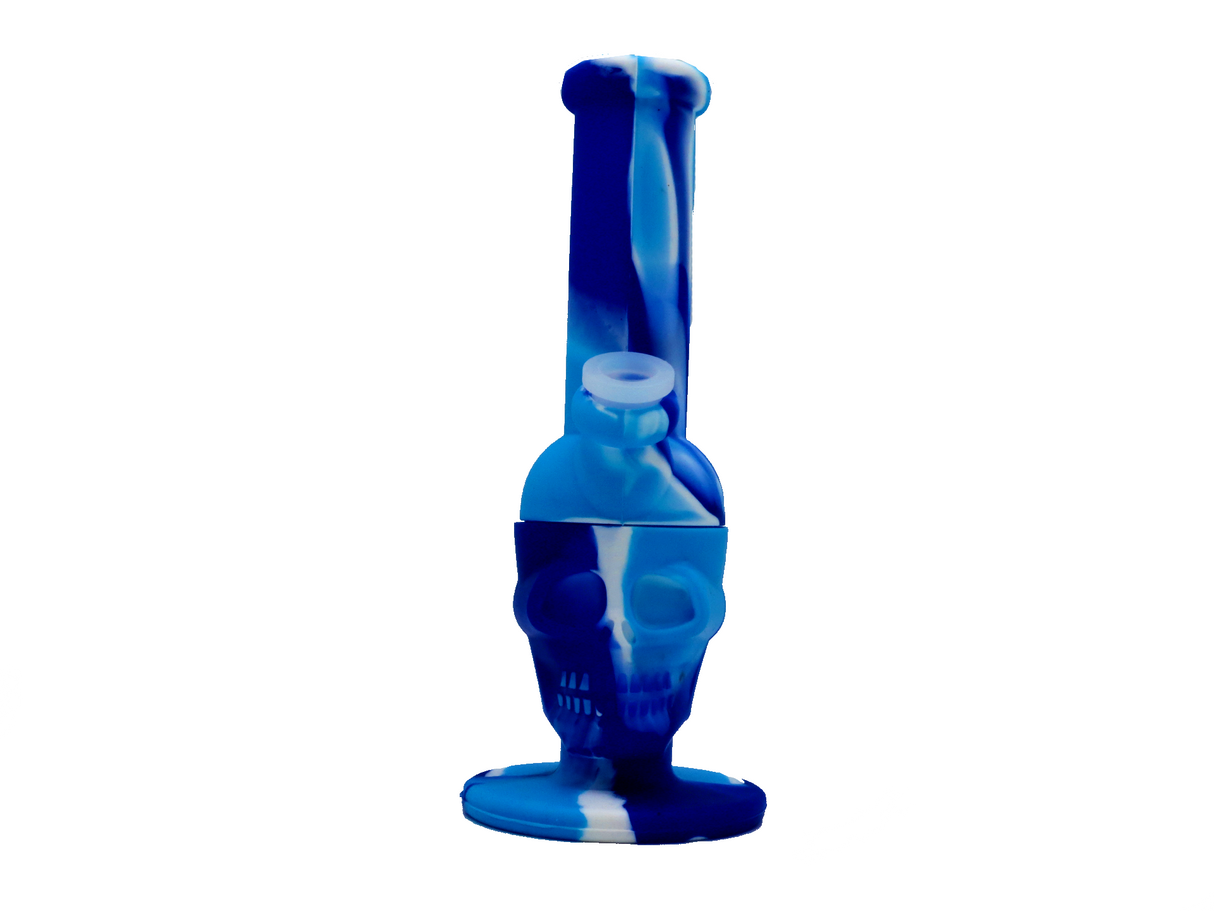 Skull - Silicone Water Pipe 11"