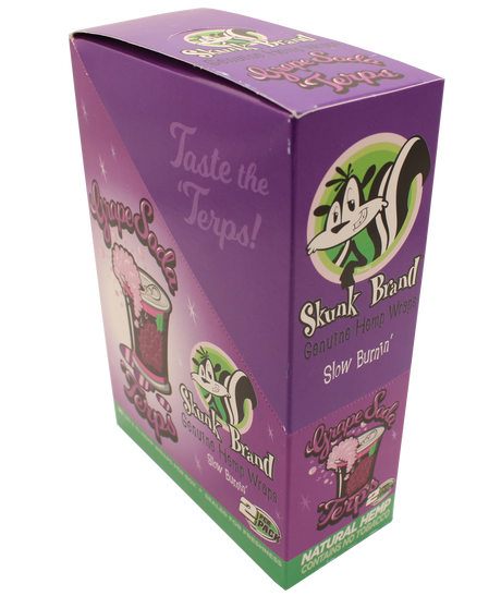 front view of the Sunk brand grape sode hemp wraps. Removing the downsides of traditional Cirgarillos these hemp wraps provide a good way for to still have a smooth satisfying slow burn for these premium wraps.