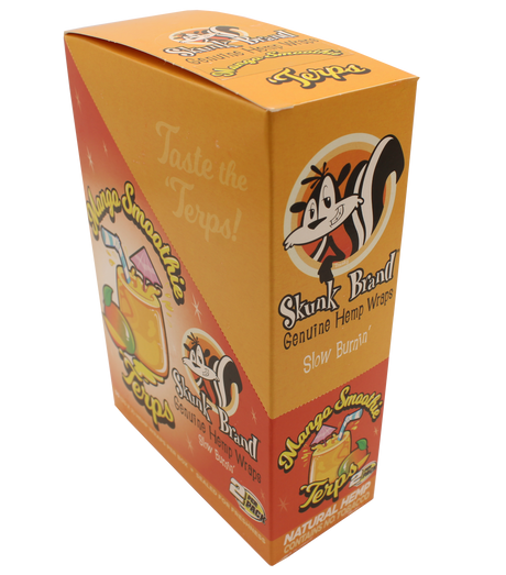 front view of the Sunk brand mango smoothie hemp wraps. Removing the downsides of traditional Cirgarillos these hemp wraps provide a good way for to still have a smooth satisfying slow burn for these premium wraps.