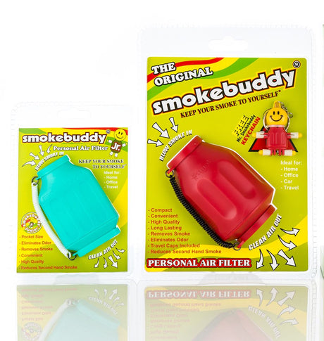 front view of the smoke buddy Jr, a portable anti odor smoking device with activated carbon filter. A portable and convenient product. 