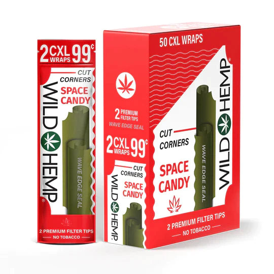 Wild Hemp XL Cut Corner Wraps 2ct 25pk
