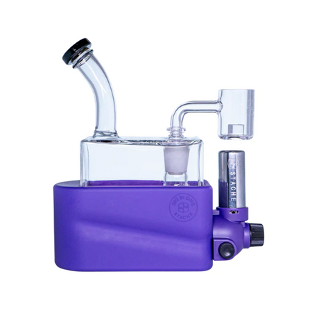 side profile view of the portable Stache Products RiO in purple. made for dabbing connoisseurs who need the perfect temperature every time.
