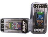front view of the strio bolt 2 sided battery mod, a reliable vaporizer with two panels around a long lasting battery for constant daily use.