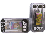 front view of the strio bolt 2 sided battery mod, a reliable vaporizer with two panels around a long lasting battery for constant daily use.