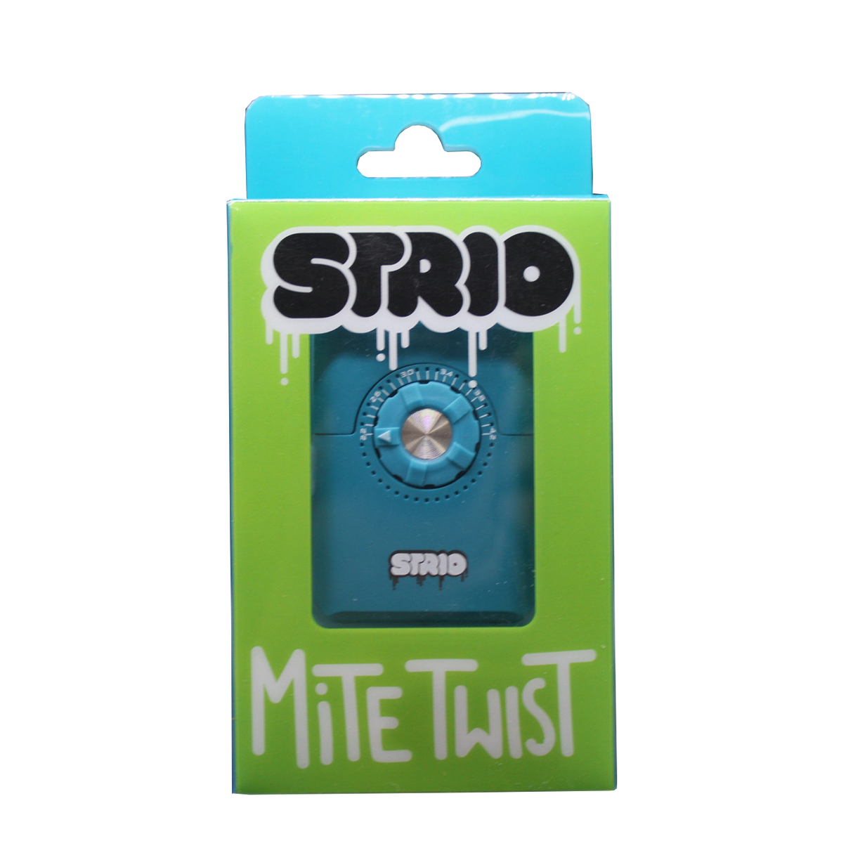 front view of the Strio Mite Twist a unique vaporizer with strong battery and a analogue temperature adjustment similar to a combination lock for a more tactile feel.