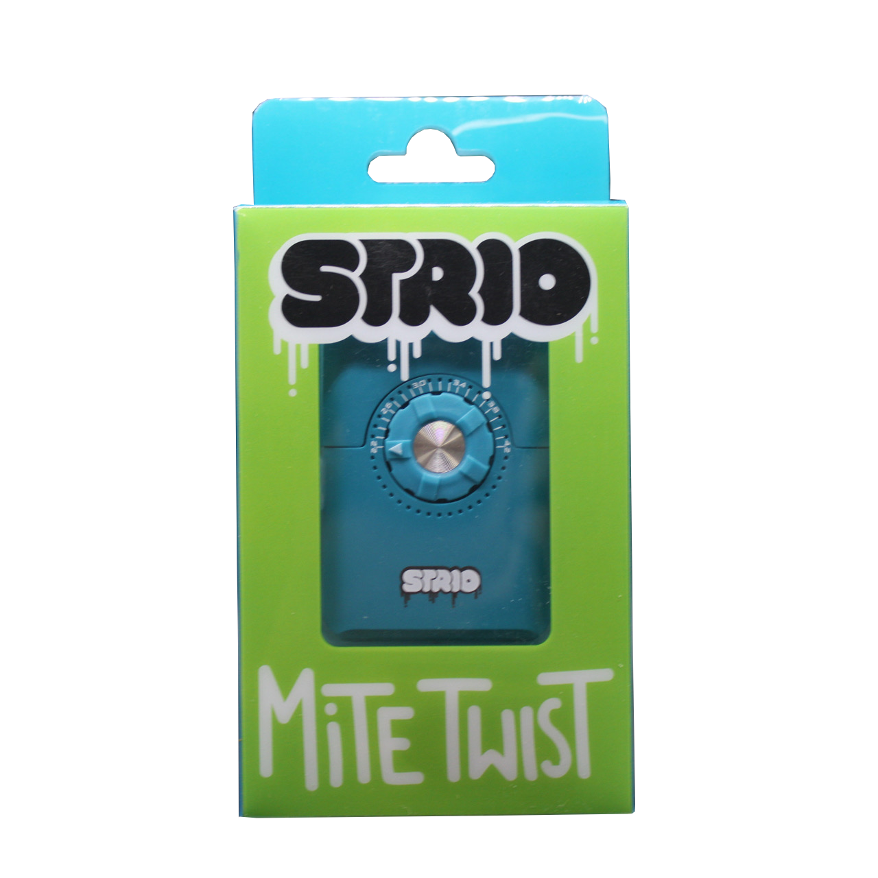 front view of the Strio Mite Twist a unique vaporizer with strong battery and a analogue temperature adjustment similar to a combination lock for a more tactile feel.